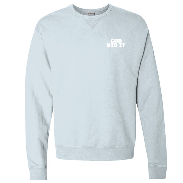 God did It - Garment-Dyed Unisex Crewneck Sweatshirt Thumbnail